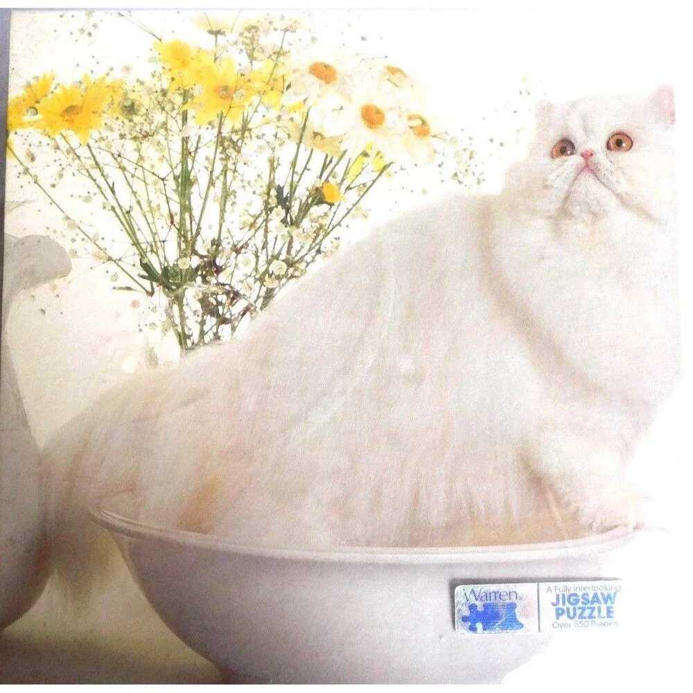 The Puzzle Collection 550 pc. Puzzle Sealed No 9700 Warren Company White Cat